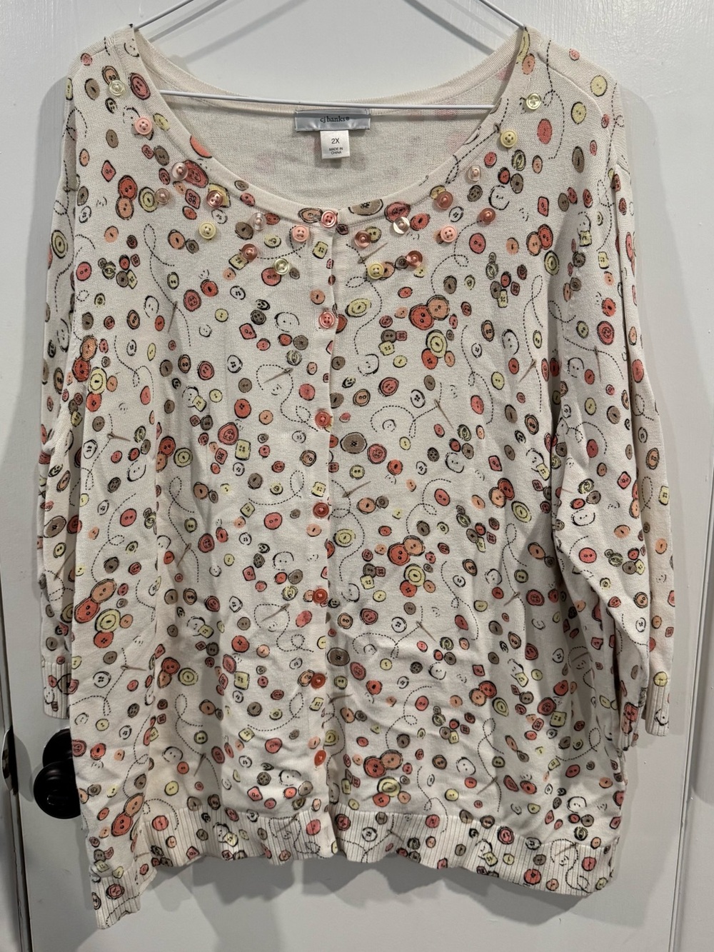 CJ Banks Cardigan women size 2X Colorful outdoor fall winter knit plus size